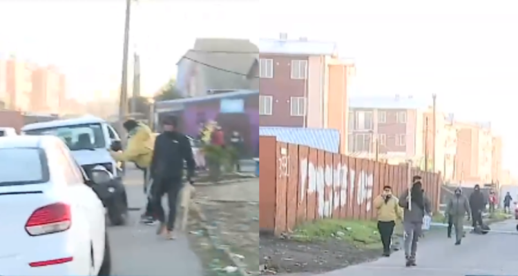 Captan momento exacto de agresión a equipo de TVN durante desalojo en San Pedro de la Paz