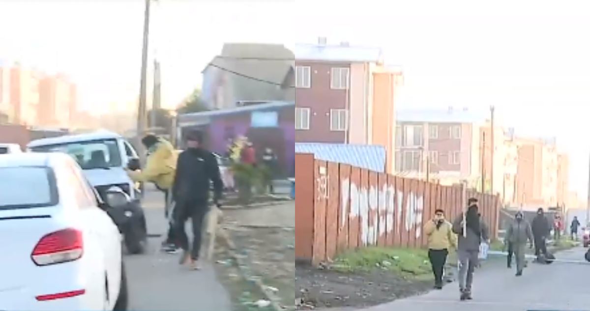Captan momento exacto de agresión a equipo de TVN durante desalojo en San Pedro de la Paz