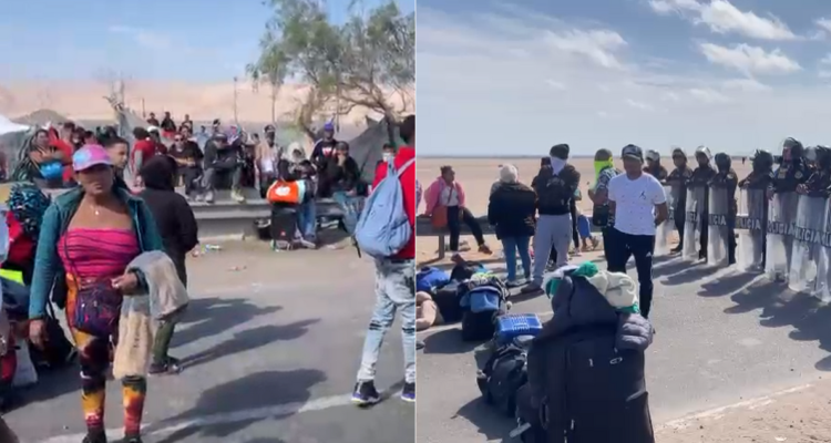 Taco kilométrico por bloqueo de migrantes en frontera con Perú impide que chilenos retornen a votar