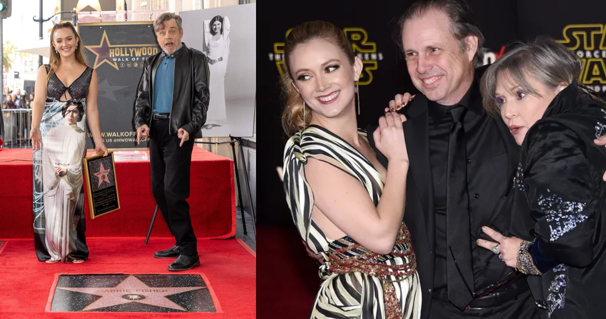 Billie Lourd en la entrega de la estrella del paseo de la fama de su madre, Carrie Fisher