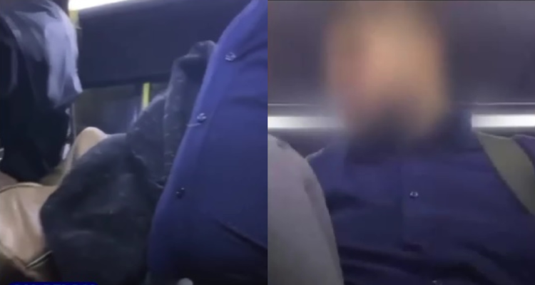Graba presunto carterazo en bus