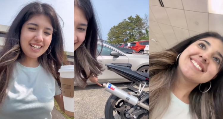 Tiktoker chilena en video donde confunde la bandera de Texas con la de Chile