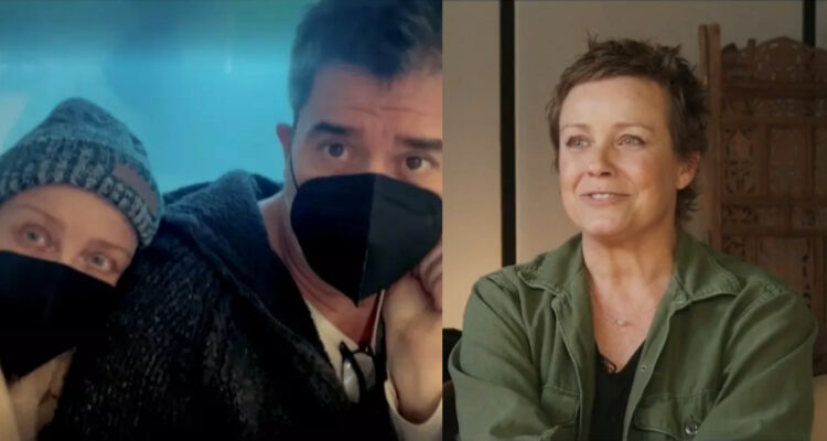 Juan Carlos Valdivia posa junto a Claudia Conserva en Brava. A su lado, la animadora en su entrevista.