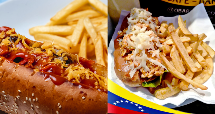 Hot dog, perrito caliente o completo venezolano en referencia al día del completo en Chile