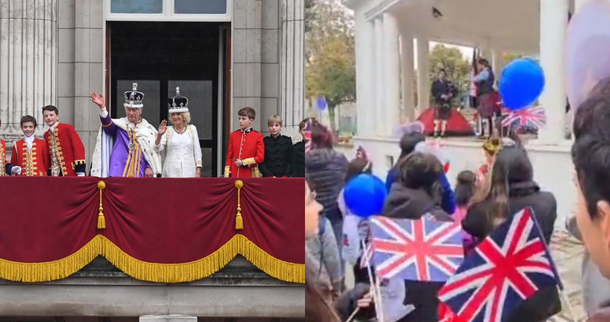 Viralizan a penquistas celebrando coronación de Carlos III en la plaza: eran del Instituto Británico