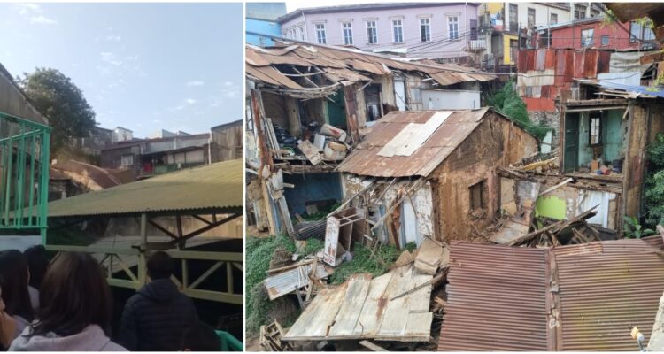 Derrumbe de casa en Valparaíso
