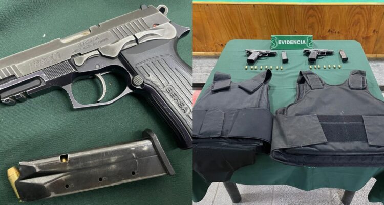 Cuatro detenidos por manipular armas de fuego en plena vía pública de Recoleta