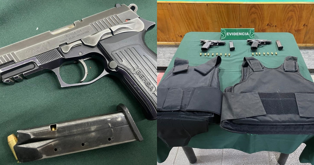 Cuatro detenidos por manipular armas de fuego en plena vía pública de Recoleta
