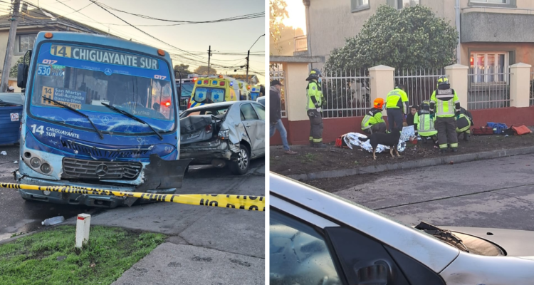 Chofer de taxibús atropella a cuatro peatones en Talcahuano: también impactó un automóvil