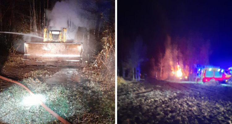 Nuevo ataque incendiario en La Araucanía: desconocidos llegaron disparando a fundo y quemaron máquina.