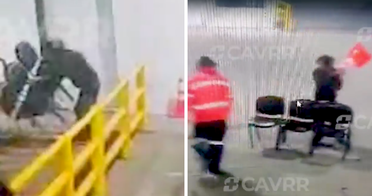 Con un “sillazo” y cono de seguridad: hombre agredió a guardia del Hospital de Los Ángeles