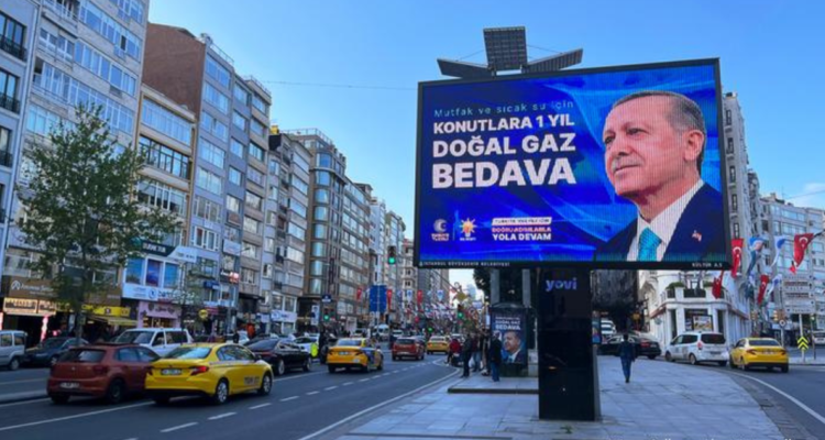 Cartel publicitario del actual presidente turco