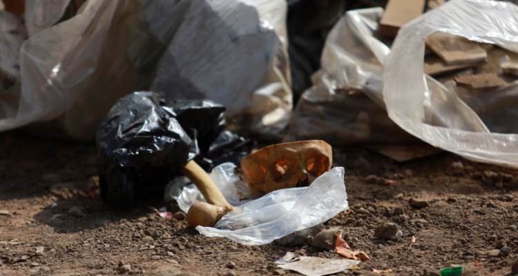 Encuentran restos óseos en obra de alcantarillado al interior de domicilio en Coquimbo.