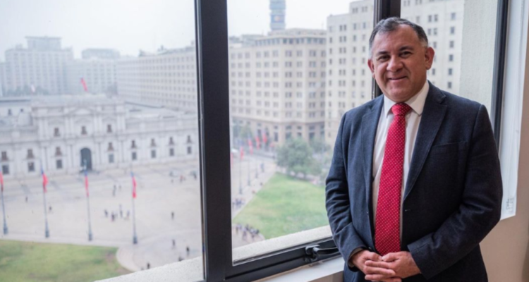 Erica Aedo de espaldas a La Moneda