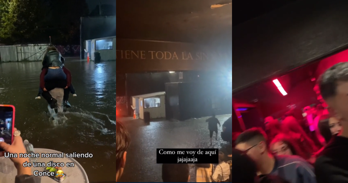 Capturas de tiktok de clientes saliendo cargados de una disco en concepción