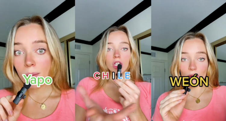 Capturas de TikTok de estadounidense enseñando “chileno”