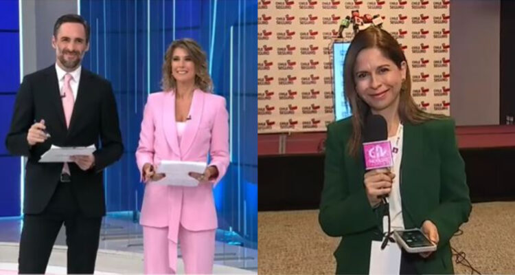 Los periodistas de CHV en medio de micrófono abierto que lanzó comentario con improperios.