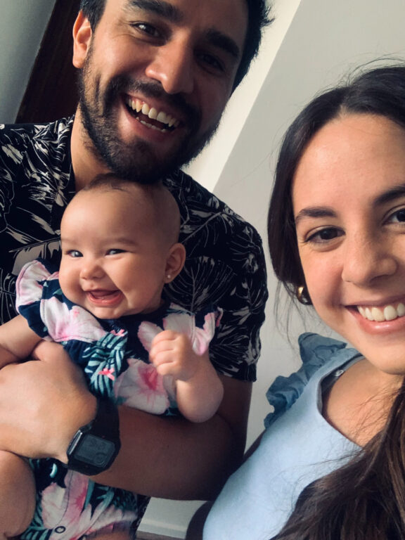 Antonia, Marcelo y su hija Olivia 