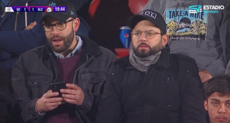 El presidente Gabriel Boric en el estadio Santa Laura.