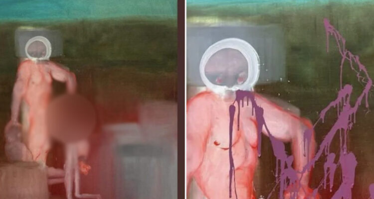 Hombre de 80 años vandaliza polémica pintura