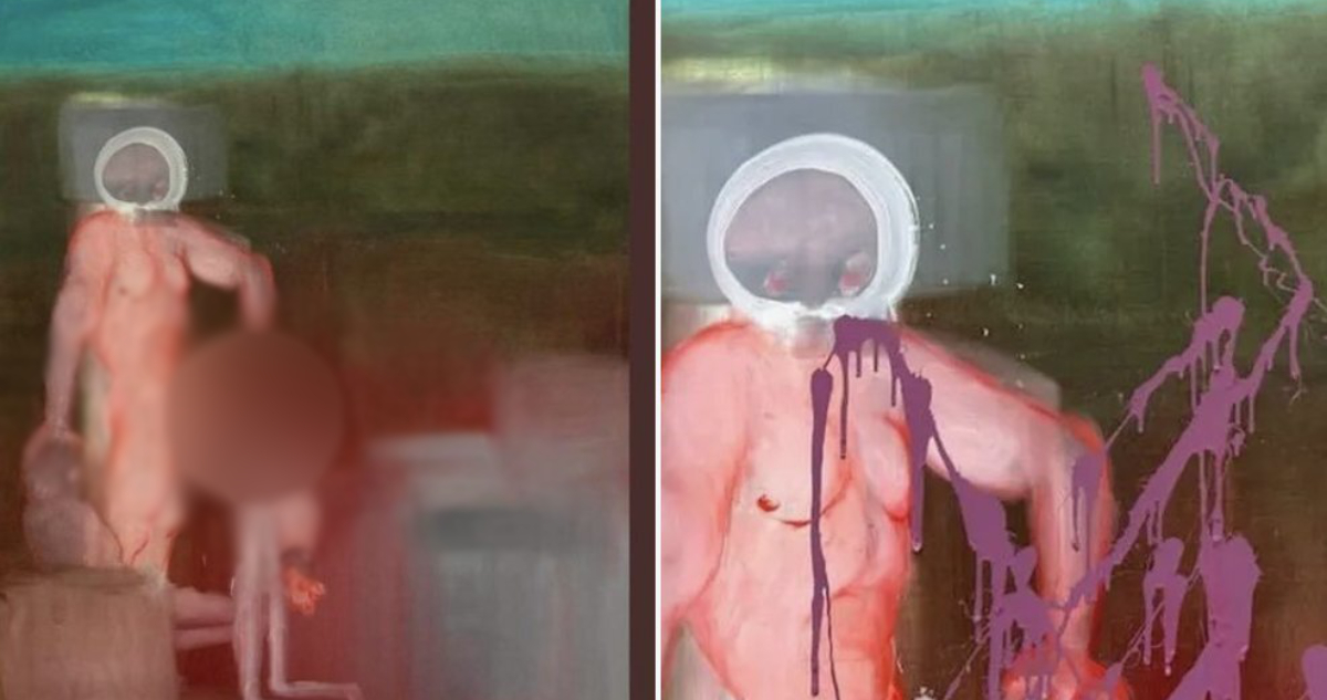 Hombre de 80 años vandaliza polémica pintura