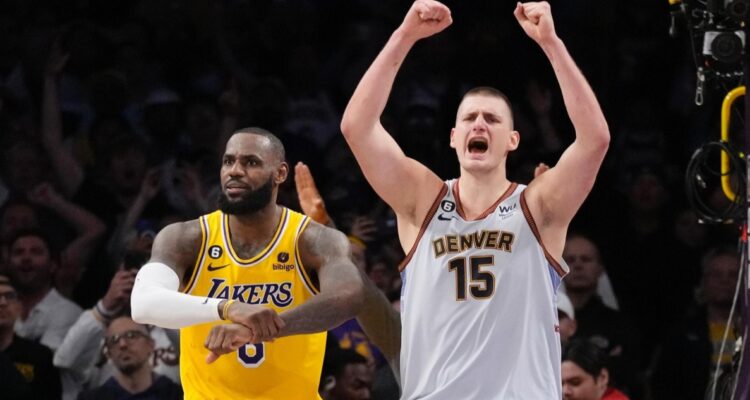 LeBron James y Nikola Jokic