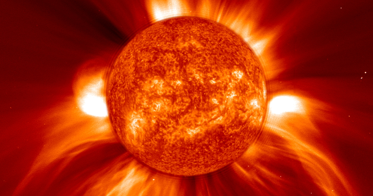 Una representación de una llamarada solar.