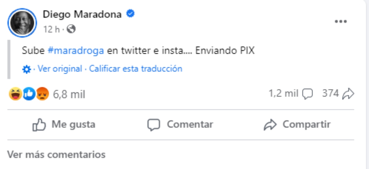 Captcha | Diego Maradona's Facebook
