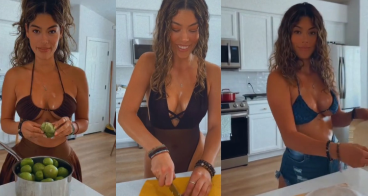 Modelo cocina en Onlyfans