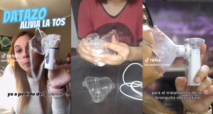 Personas usando nebulizador casero en TiktOK