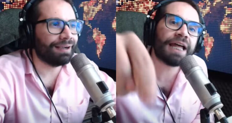 Nicolás Copano en su transmisión de Twitch mientras discute con una usuaria.