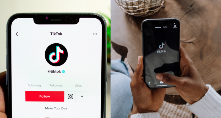 La app de TikTok en diversos dispositivos en referencia a la empresa que busca a “observadores profesionales” de contenido en la app