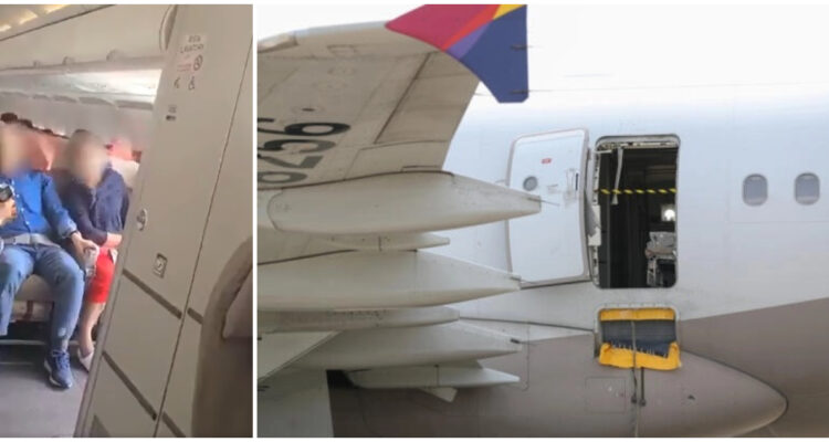 Pánico a bordo pasajero abrió la puerta de emergencia de un avión mientras volaban por Corea del Sur
