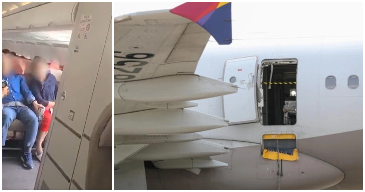 Pánico a bordo pasajero abrió la puerta de emergencia de un avión mientras volaban por Corea del Sur