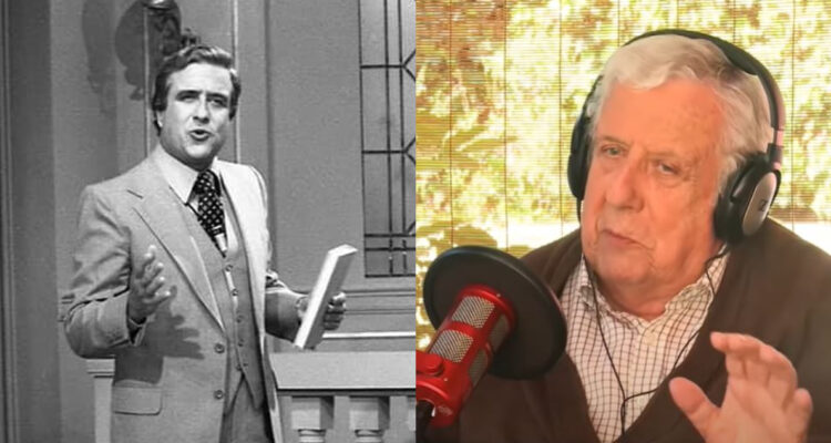 El periodista Patricio Bañados en uno de sus programas. A su lado, una imagen actual de cómo lucía.