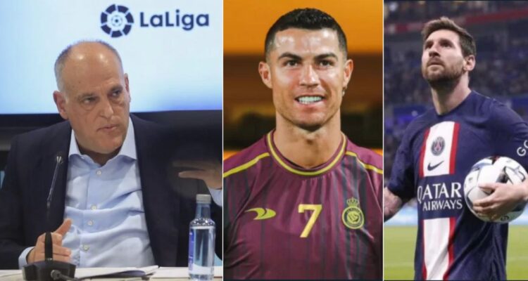 Pdte. de LaLiga comete polémico desliz con Cristiano y Messi al comparar el racismo contra Vinicius