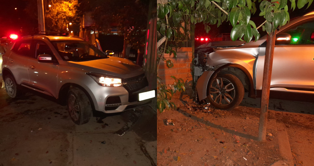 Un detenido tras persecución en Maipú: andaba en auto robado, chocó una casa y apuntó a carabineros
