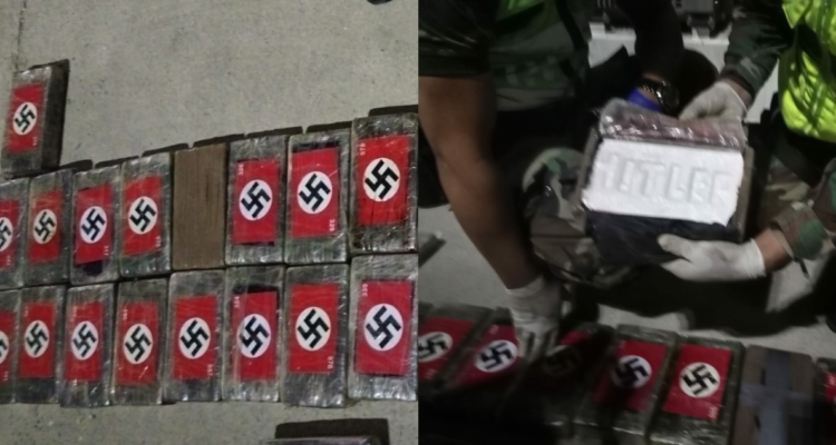 La cocaína contaba con símbolos nazis y marcada con la palabra “Hitler”.