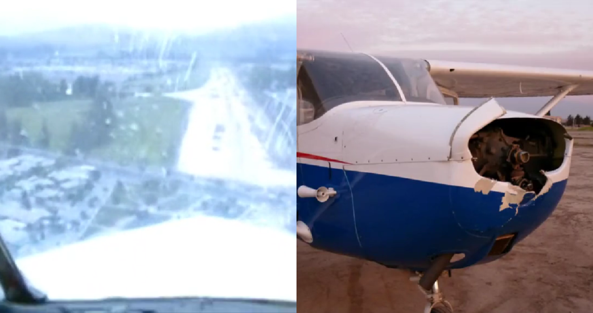 Capturas de Tiktok de aterrizaje forzoso de avioneta de piloto chileno que quedó sin hélice