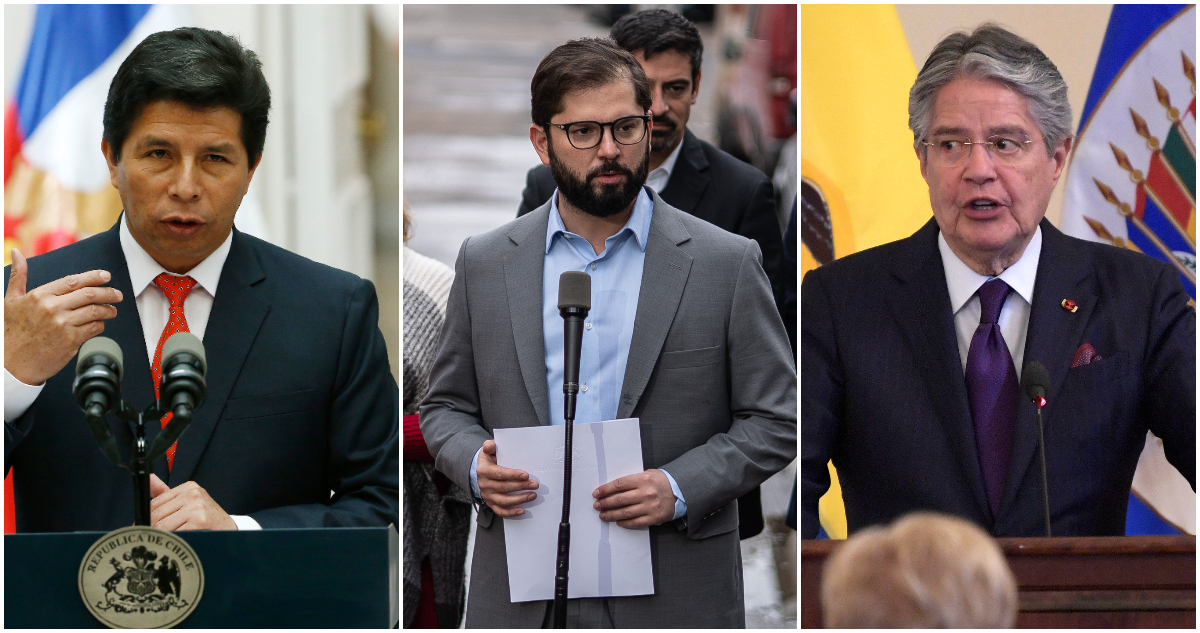 Solo queda Boric: 2 de los 3 presidentes sudamericanos elegidos en 2021 no concluirán sus mandatos