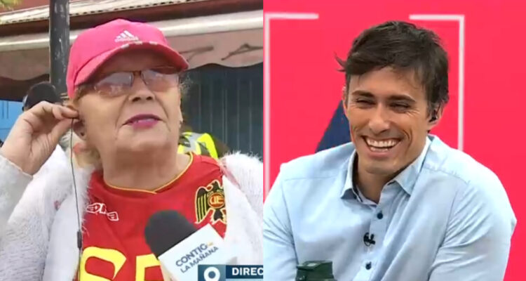 La fanática de Roberto Cox en el despacho con el periodista en el estudio.