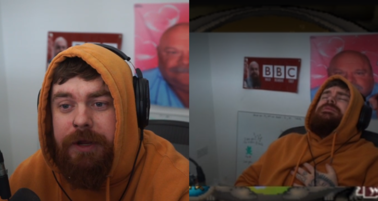 Streamer británico Ginger Beardie antes y durante el infarto cardíaco que sufrio en transmisión en vivo