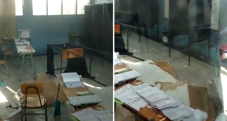 Techo cae sobre mesa de votación en Pudahuel