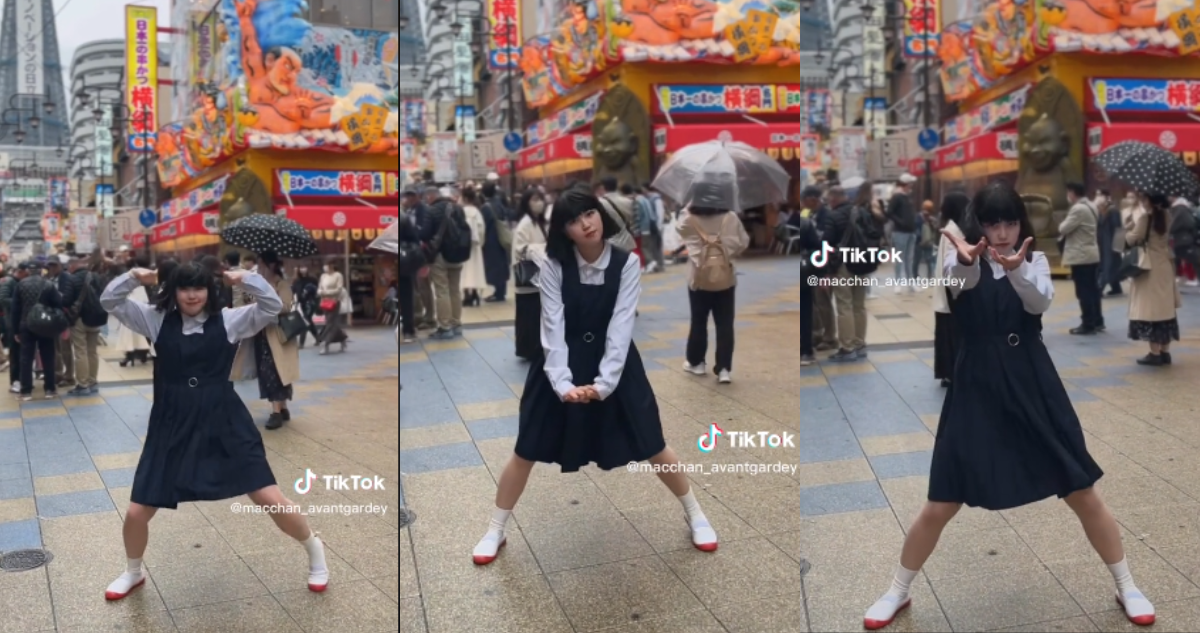 Tiktoker japonesa haciendo trend de Marcianeke en la plataforma