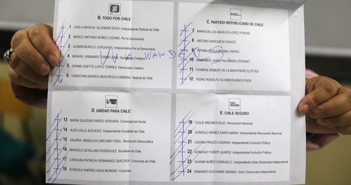 Un voto nulo que reza “Viva Wanders (sic)”.
