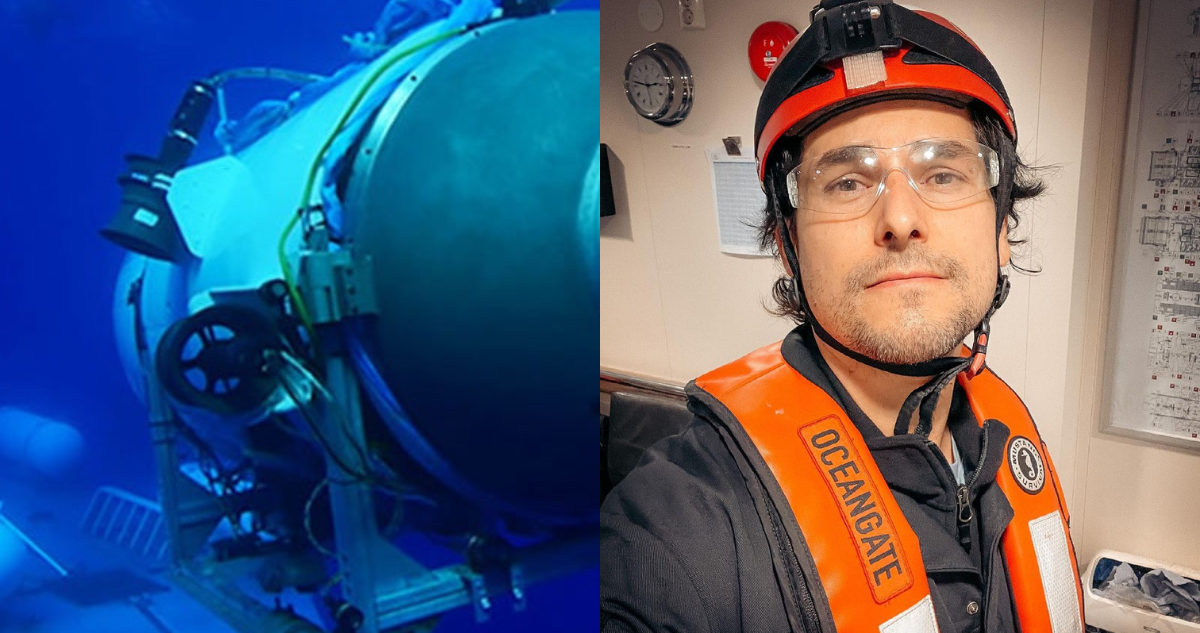 Alan Estrada de Alan x el mundo (derecha) y submarino Titán al Titanic