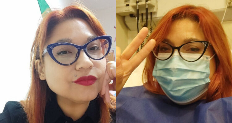 Alejandra Valle en fotos antes y durante su hospitalización.