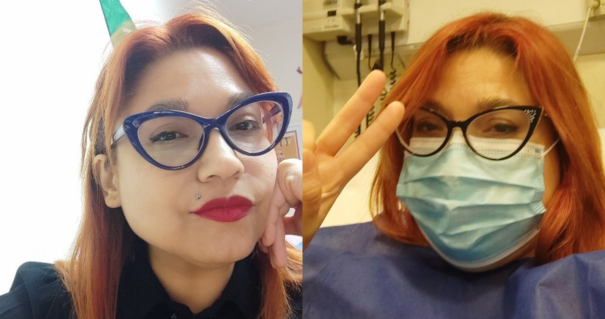 Alejandra Valle en fotos antes y durante su hospitalización.