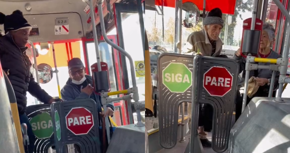 Ancianos en transporte público