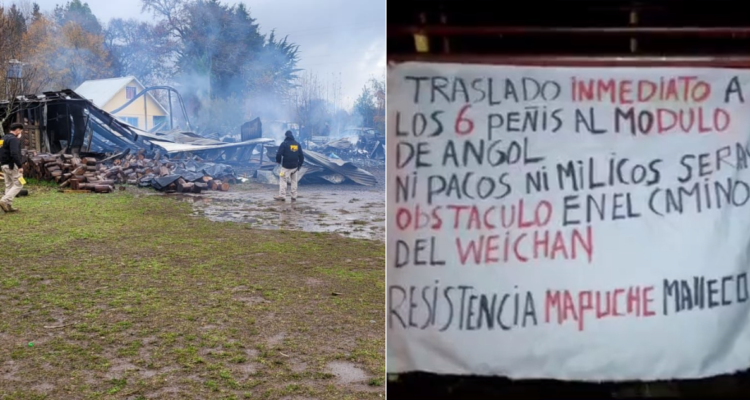 Resistencia Mapuche Malleco destruyó escuela en Victoria: profesor sobrevivió saltando por una ventana